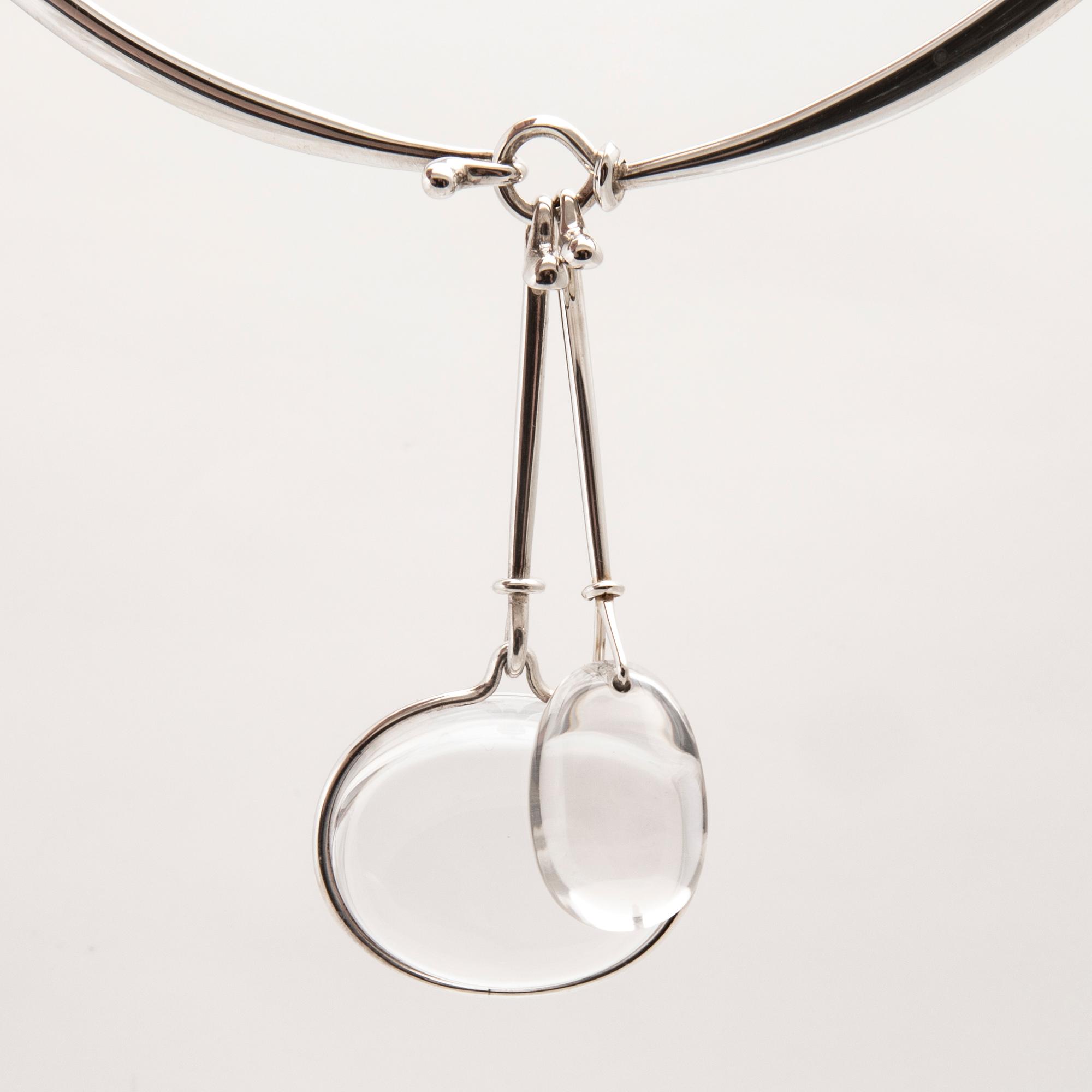 Vivianna Torun Bülow-Hübe, silver necklace with rock crystals designed for Georg Jensen.