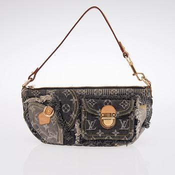 A Monogram Denim Patchwork Pochette Bag.