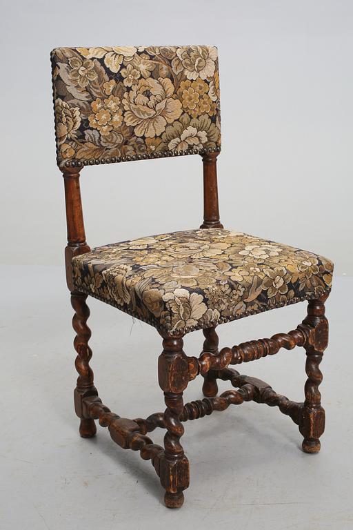STOLAR, 6 st, snarlika, barock/barockstil, mestadels 1800-talets andra hälft.