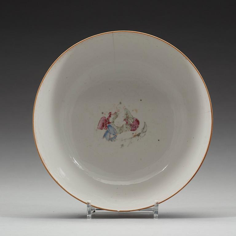 BÅLSKÅL, kompaniporslin. Qingdynastin, Qianlong (1736-95).