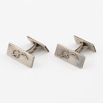 Wiwen Nilsson, cufflinks, a pair of silver, Lund 1938.