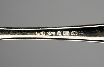BESTICKSERVISDELAR, 108+1+2, silver, GAB Stockholm, 1900-talets mitt.Vikt ca 2850 gram.