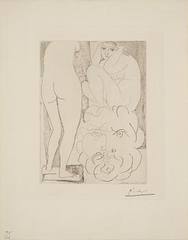883. Pablo Picasso, "Femme songeuse et inquiète dans l'atelier de sculpture", from: "La Suite Vollard".