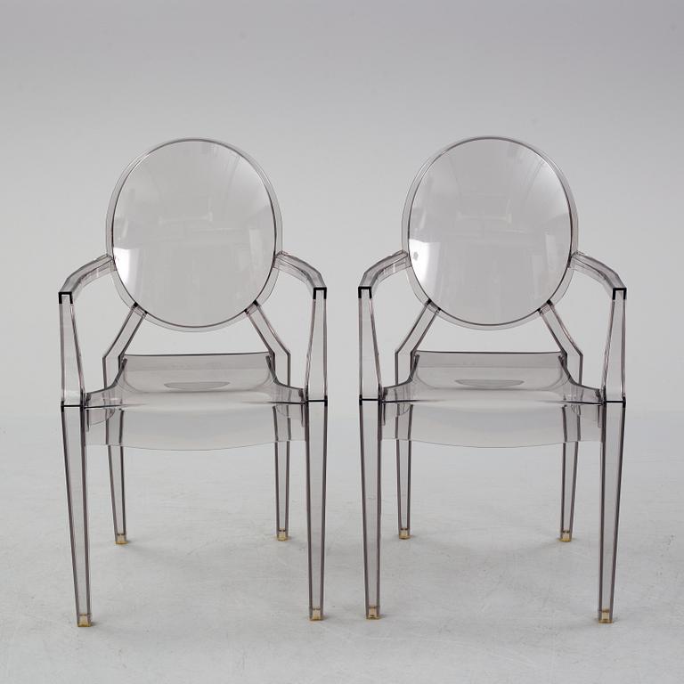 Philippe Starck, stolar ett par, "Louis Ghost", Kartell, formgiven 2002.