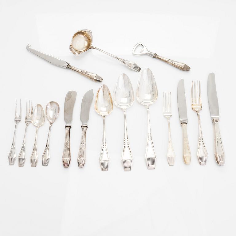 A 90-piece set of 'Suomi' silver cutlery, Kultateollisuus, Turku, Finland 1963-1992.