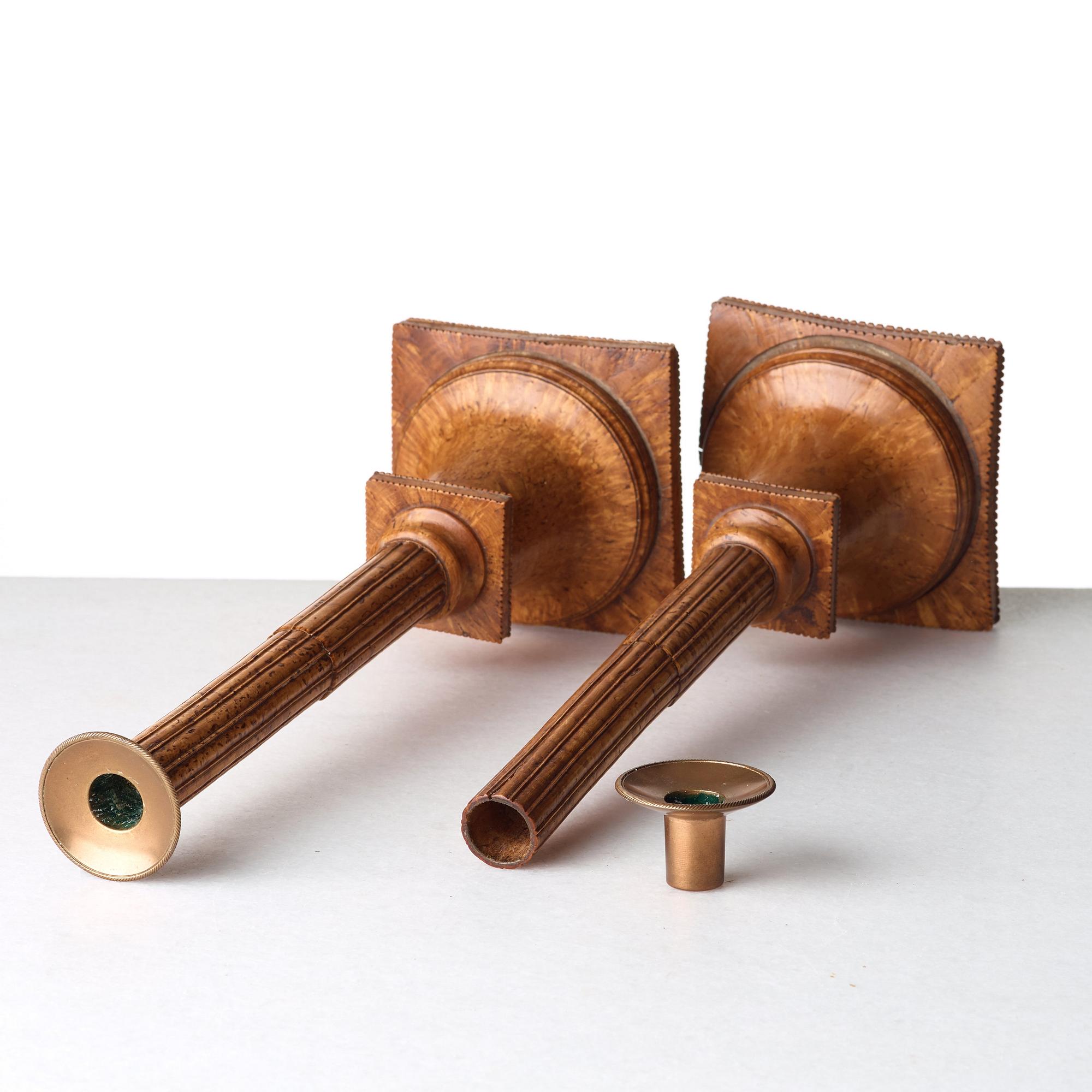 A pair of late Gustavian candlesticks, circa 1800.