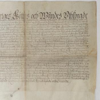 Gift deed signed by Queen Christina, 1647.