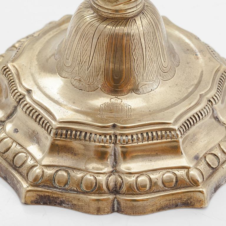 Ljusstakar, ett par, brons, Régence, Frankrike,  1700-tal,