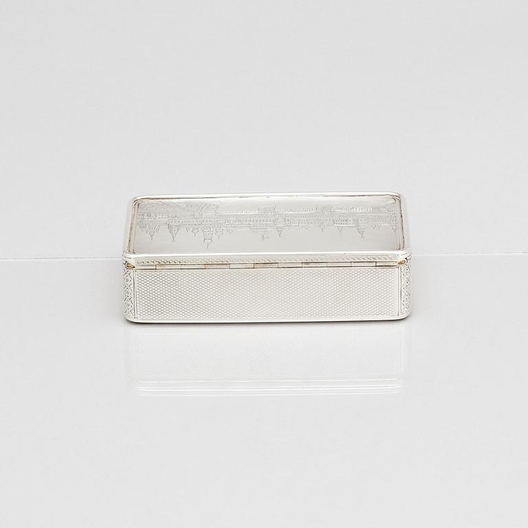 A russian silver box, unclear makers mark, assay master Victor Savinkov, Moscow, Russia, 1869.