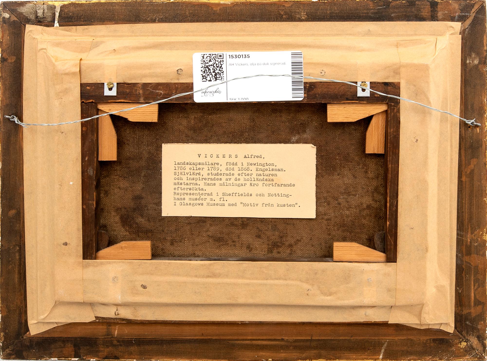 AH Vickers, olja på duk signerad.