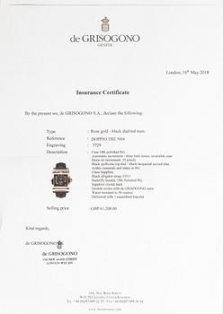 De Grisogono, Doppio tre, wristwatch, 36 x 35.5 mm.