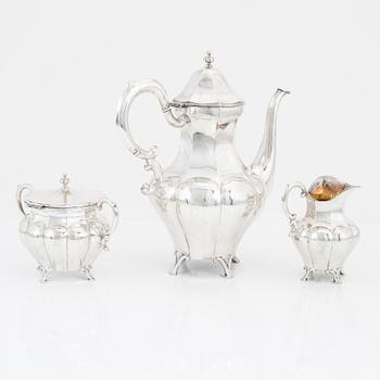 Sixten Allvin & Co, kaffeservis, 3 delar, silver, Vetlanda 1964-65.