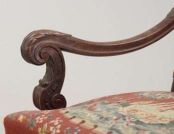 FÅTÖLJ, barockstil, 1900-talets första hälft.