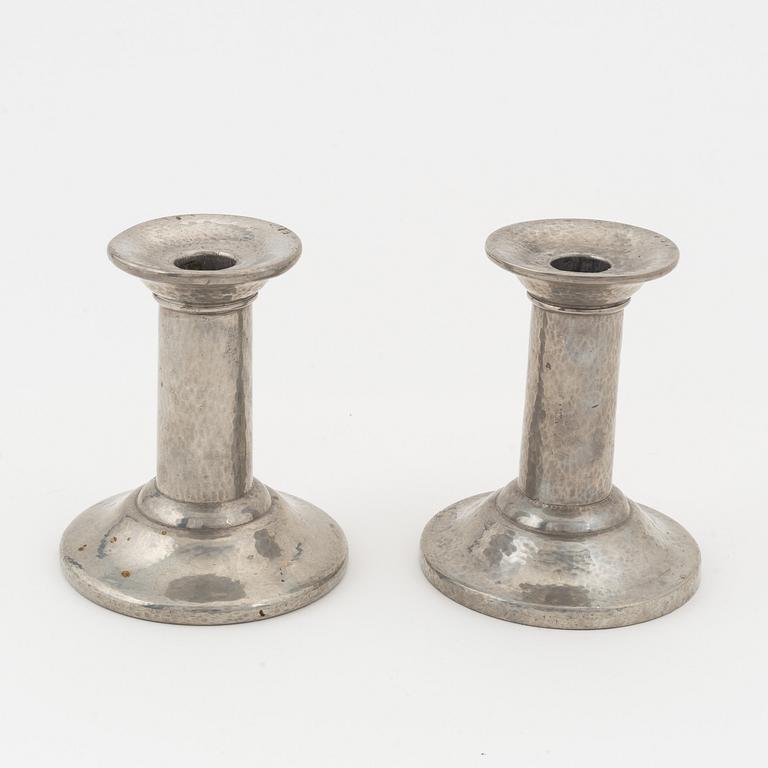 A Dragsted, a pair of similar pewter candlesticks, first half of the 20th century.