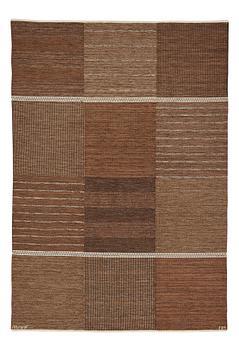 256. Marianne Richter, A CARPET, "Tolv Rutor, brun" flat weave, ca 249 x 175 cm, signed AB MMF MR.