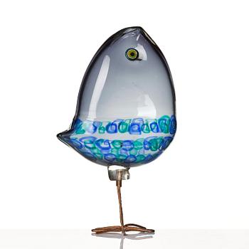 Alessandro Pianon, skulptur, "Pulcino", fågel, glas, Vetreria Vistosi, Italien, 1960-tal.