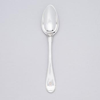 Twelve Swedish 18th century silver spoons, marks of Pehr Zethelius, Stockholm 1794.