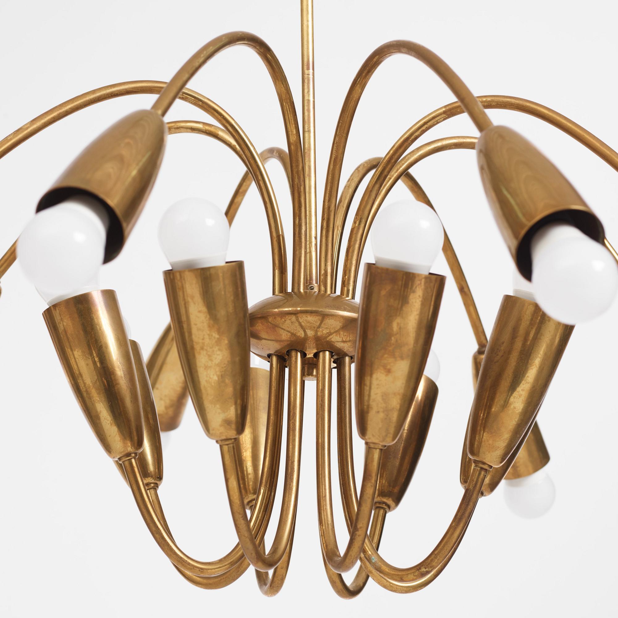 Harald Notini, eller Uno Westerberg, taklampor, ett par, modell "12105", Arvid Böhlmarks Lampfabrik, Stockholm 1950-tal.