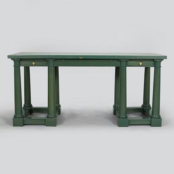 Desk/side table, a chair and a chest of drawers, last quarter of the 20th century.