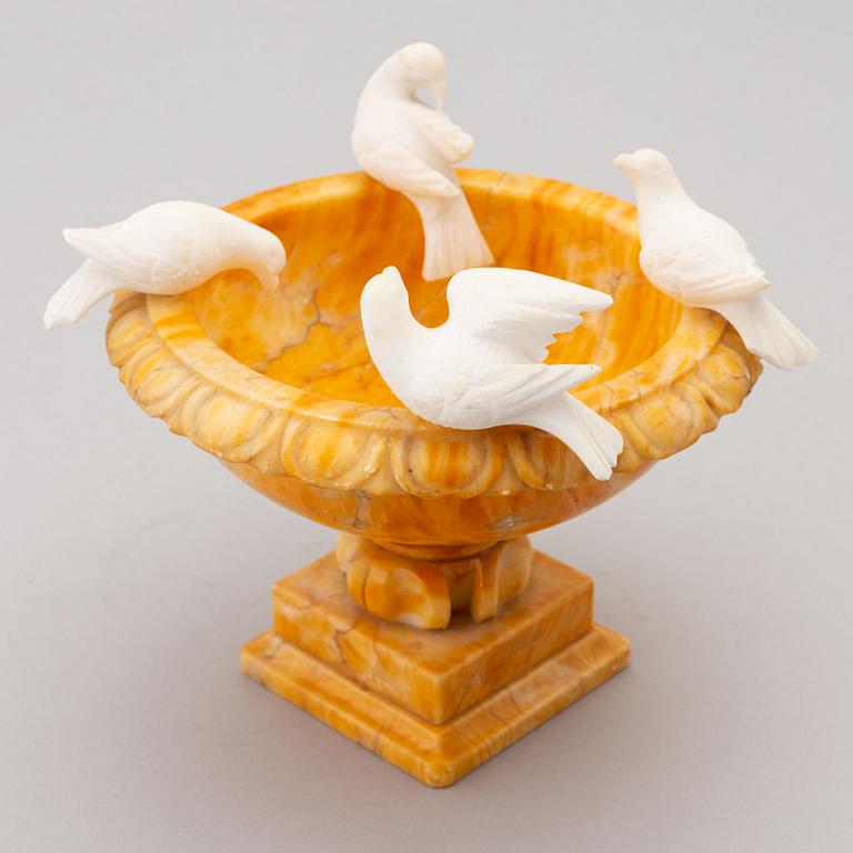 An alabaster bowl, Italy, 20th Century.