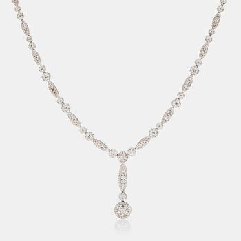 1286. COLLIER med briljantslipade diamanter, ca 14.00 ct.