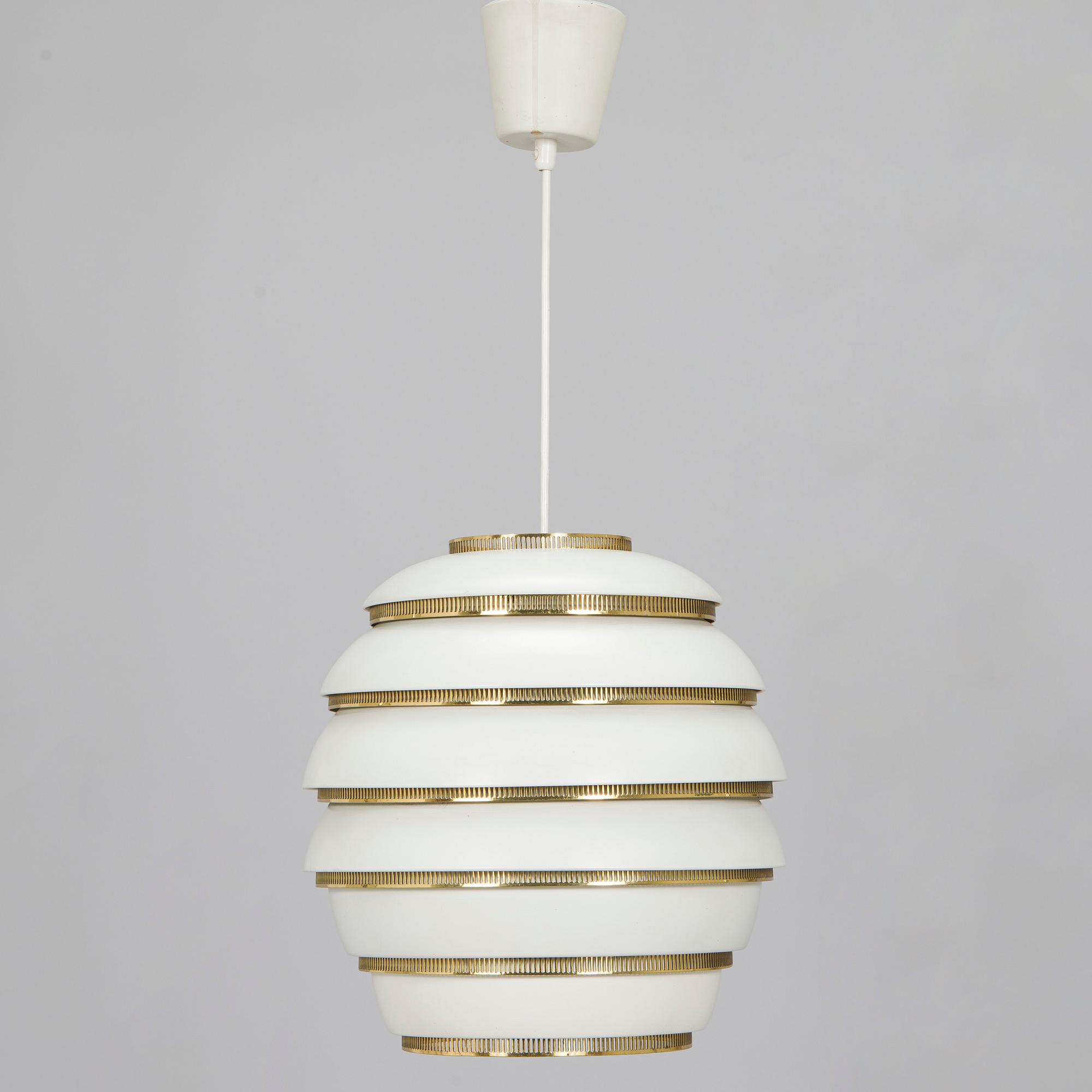 Alvar Aalto, a pendant lamp A332, 'Beehive' for Valaistustyö.