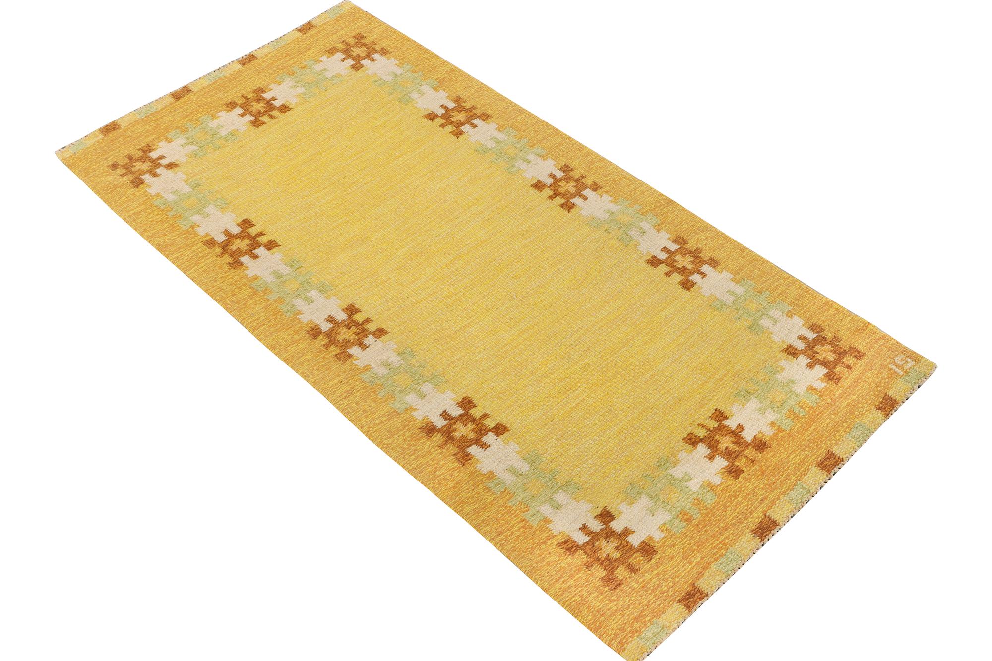 Ingegerd Silow, a flat weave carpet, signed IS, c. 161 x 83 cm.