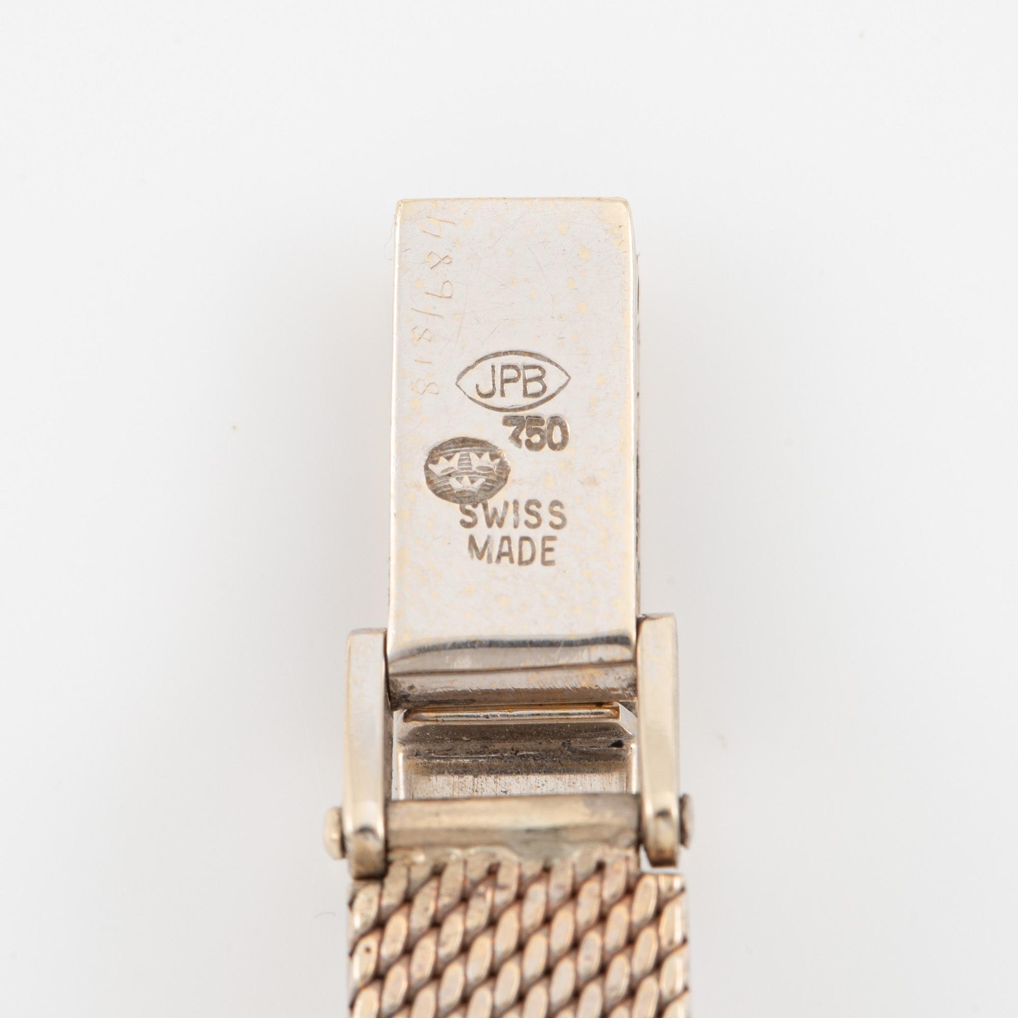 Omega, wristwatch, 18K white gold, 20 mm.