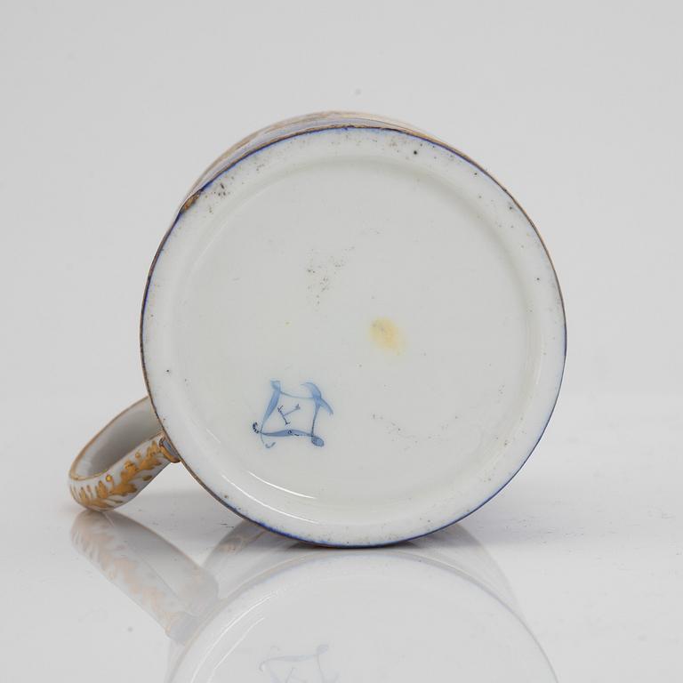 A Sèvres porcelain cup and sacuer, probably 1770's.