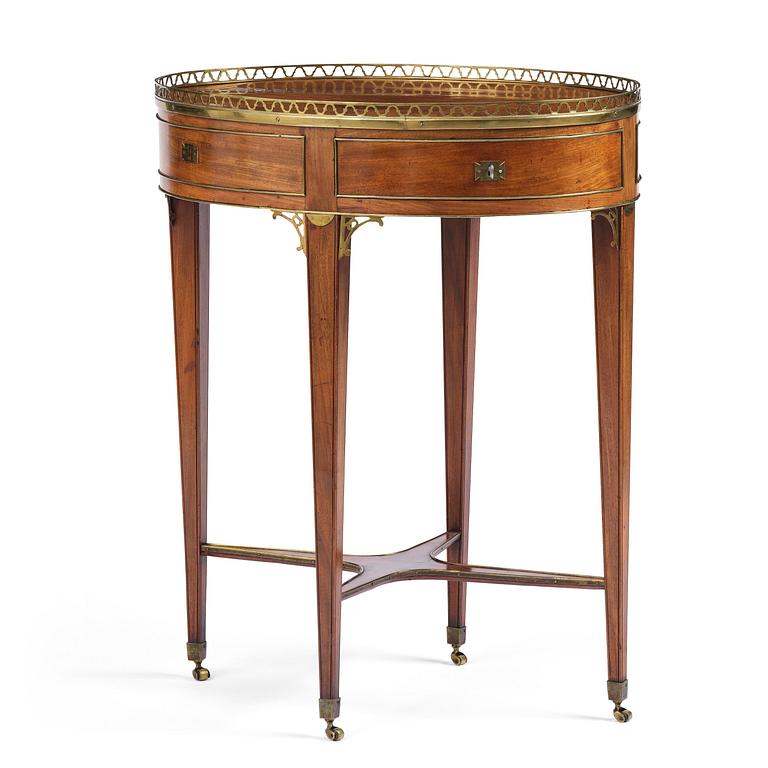 A late Gustavian mahogany table attributed to C. D. Fick (master in Stockholm 1776-1806).