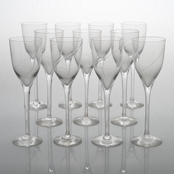 ANNA EHRNER, A 46-pieces Swedish 'Line' glass service by Kosta Boda, late 20th century.