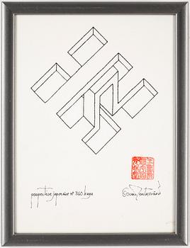 Oscar Reutersvärd · OSCAR REUTERSVÄRD, tusch, signerad.