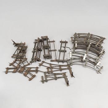 A steam engine wirt tender and wagons, early 20th century.