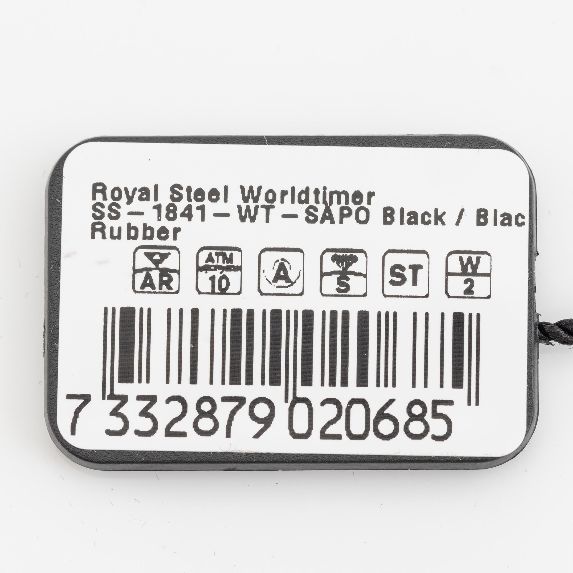 Sjöö Sandström, Royal Steel, Worldtimer, "SÄPO/Swedish Security Service", armbandsur, 41 mm.