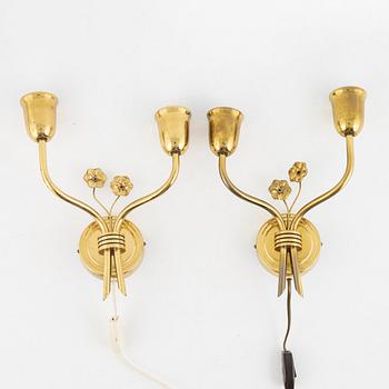 Vägglampor, ett par, Scandinavian Modern, 1940/50-tal.