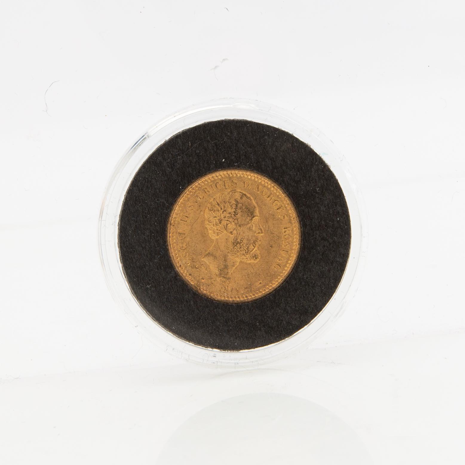 Guldmynt Sverige, Oscar II 10 kr, 1876.