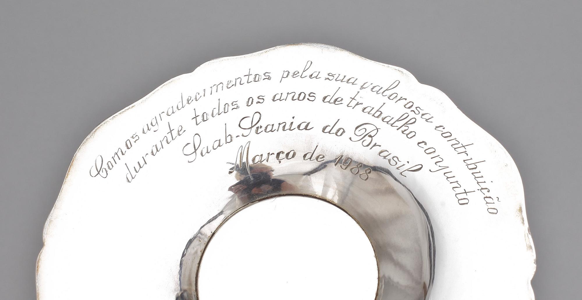 LJUSSTAKAR, ett par, sterlingsilver, Brasilien 1900-tal. Total vikt ca 1270 g.