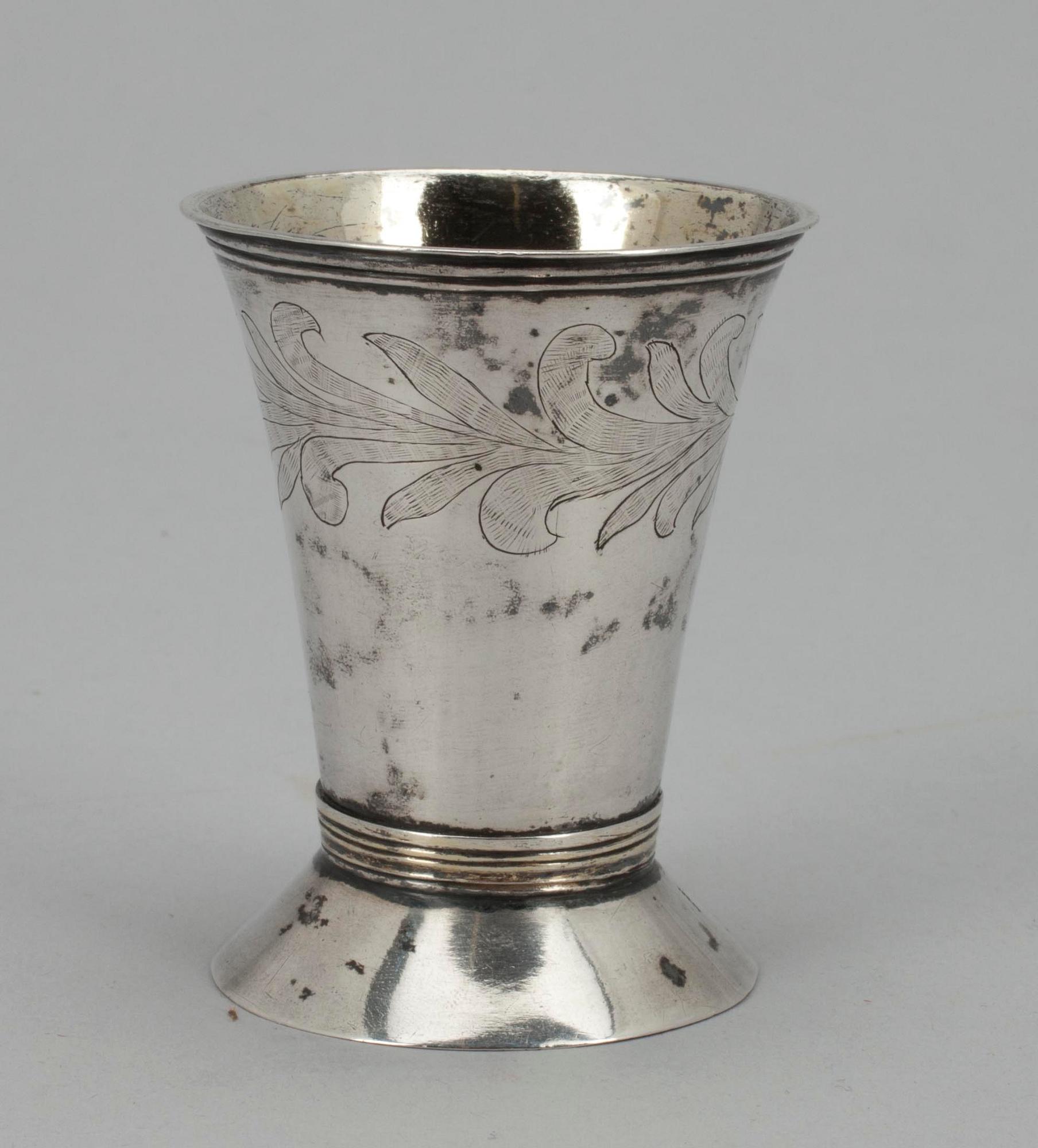 BÄGARE, silver, Erik Sandström, Torneå 1828. Vikt ca 47,6 g.