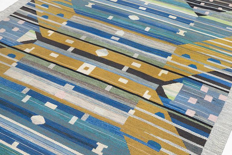 Agda Österberg, a carpet. 'Matta 232' or a variant of it, flat and tapestry weave, c. 352 x 240 cm, signed AÖ.