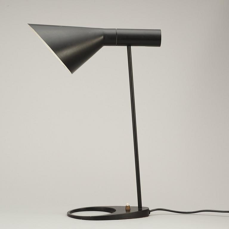 An Arne Jacobsen 'AJ' black lacquered table lamp, Louis Poulsen, Denmark 1960's.