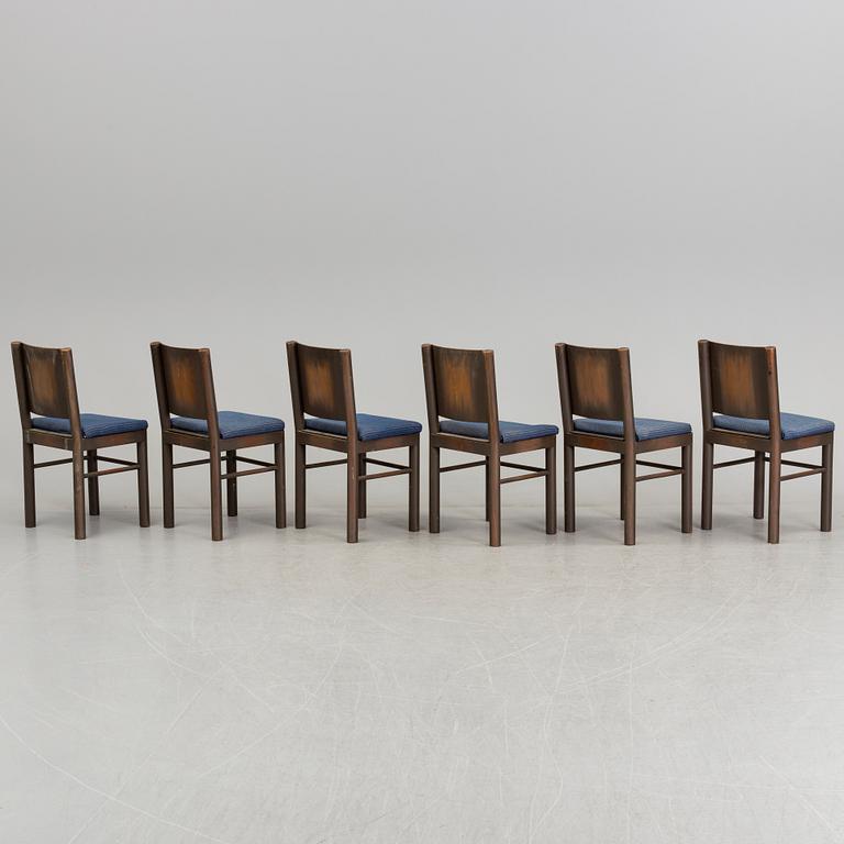 A set of six swedish chairs, probably 1930s.