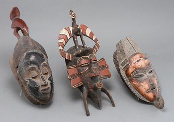 MASKER, 3 st, Afrika.