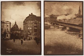 HENRY B. GOODWIN, Two photo gravures from the book Vårt vackra Stockholm signed in the negative.