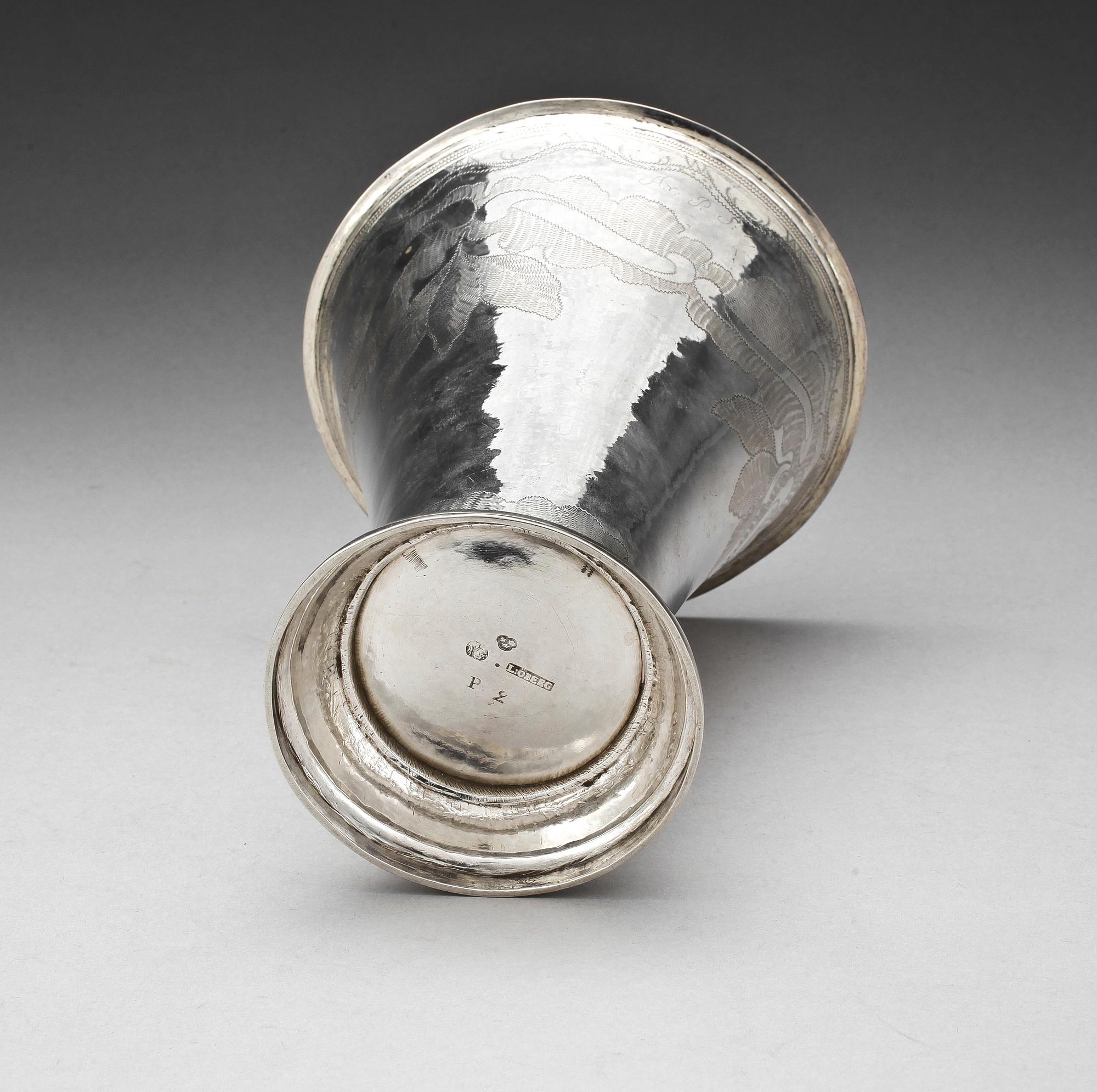 BÄGARE, silver, Lars Öberg, Eskilstuna 1797. Vikt ca 460 gram.