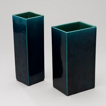 Two ceramic vases for Kupittaan Savi, signed HB, 1960s.