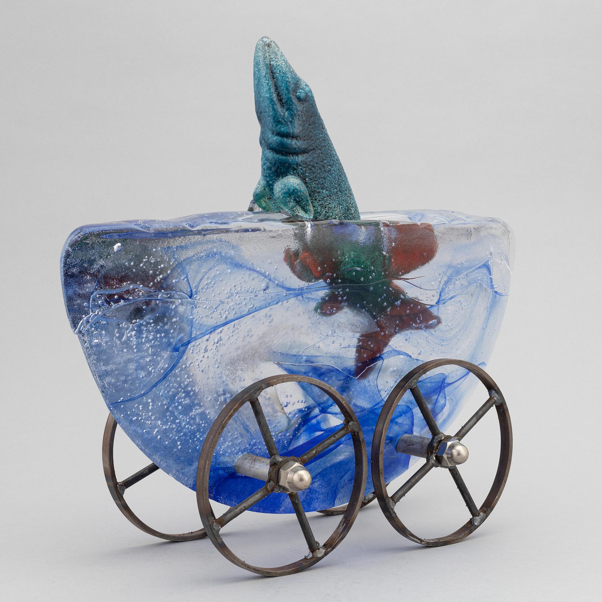 Kjell Engman, glasskulptur, Kosta Boda, unik.