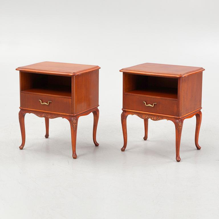 A pair of bedside tables, mid 20th Century.