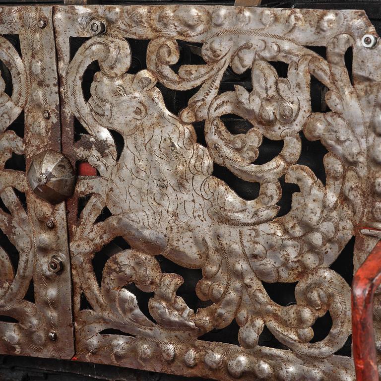 A Baroque German presumably Nuremberg iron 'Armada' chest, later part of the 17th century.