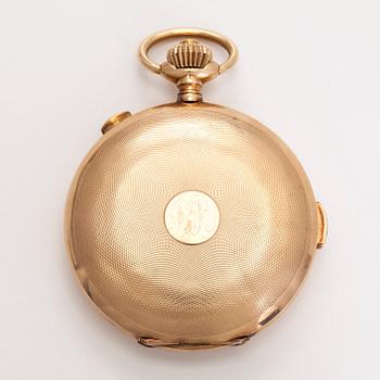 Audemars Frères, pocket watch, hunter, repeater, chronograph, 57 mm.