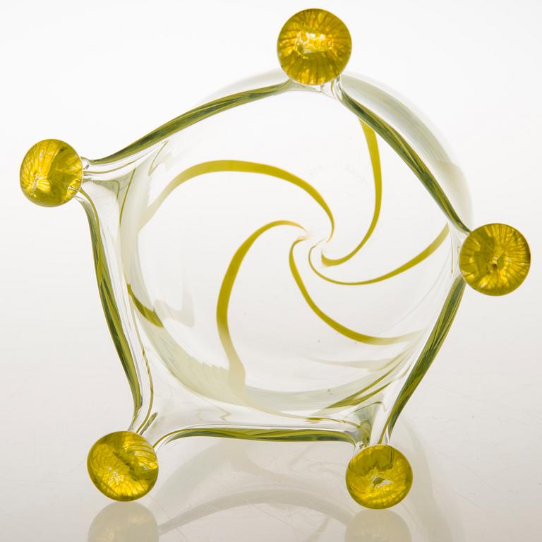 TIINA NORDSTÖM, a 'Yellow Prince' art glass signed Tiina Nordström Nuutajärvi 1996.